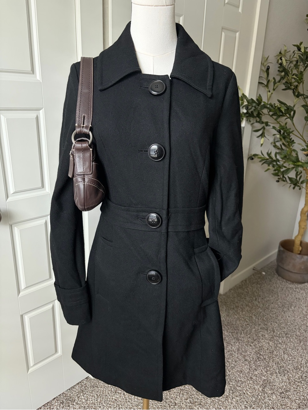 Vintage Anthropologie Tulle Peacoat trench coat - Wool Blend